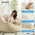 thumbnail image 4 of ZAFLY Oversized Bean Bag Chair for Adults, Faux Fur Large Comfy Chair, Big Lazy Sofa Chair Floor Sofa for Gaming - Beige, 4 of 8