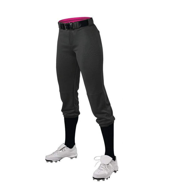 Alleson Athletic Girls Belted Speed Premium Fastpitch Pants 615PSG Black L