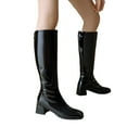 thumbnail image 4 of Mostsola Knee High Boots Women Square Toe Tall Boots Zip up Block Heeled Gogo Boots, 4 of 7