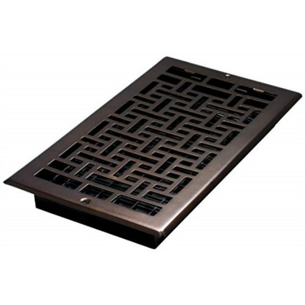 Decor Grates 6" x 12" steel plated rubbed bronze finish oriental design