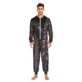 thumbnail image 3 of FORMRS Onesies Pajama for Adults Unisex Hoodie Winter Jumpsuit One Piece Sleepwear, Sizes S-2XL, Dark Gothic Floral, 3 of 7