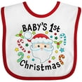 thumbnail image 3 of Inktastic Baby's 1st Christmas Santa with Candy Canes Boys or Girls Baby Bib, 3 of 4