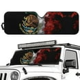 thumbnail image 2 of Uorisanigo Mexican Flag Windshield Sun Shade Compatible with 2018-2023 Jeep Wrangler JL 4XE Gladiator JT, Accessories Foldable Windshield Sunshade Sun Visor Blocks UV Rays, Shield Protection, 2 of 7