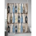thumbnail image 5 of Nautical Paddle Shower Curtain, Vintage Paddle Brown Wooden Broad Waterproof Shower Curtain Set with 12 Hooks Lightweight Washable Fabric Shower Curtains for Bathroom 72x72 Inches, 5 of 6