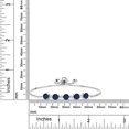 thumbnail image 5 of Gem Stone King 3.26 Ct Round Blue Sapphire E-F Lab Grown Diamond 925 Sterling Silver Bracelet for Women, 5 of 5