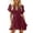 Wine, variant on Iyufng Summer Dresses for Women Deep V-neck Fitted Waist Mini Dresses, asymmetrical Hem Casual Vacation Dress for Women