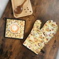 thumbnail image 5 of Fall Pumpkins Leaves Pattern Kitchen Oven Mitt and Pot Holder Sets 2 Pcs for Baking, Cooking and Grilling, Heat Resistant Up To 392 °F, 5 of 7