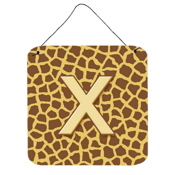 Letter X Initial Monogram - Giraffe Wall or Door Hanging Prints