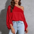 thumbnail image 5 of Neewe Womens Casual Off Shoulder Tops Long Sleeve Fashion Flowy Pullover Casual Fashionable Daily Outfits, 5 of 5
