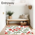 thumbnail image 3 of ODIKA 5'x7' Machine Washable Non-Slip Area Rug, Distressed Botanical Floral with Faded Petal Designs High Traffic Rug, Red, 572961, 3 of 5