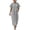 Gray, variant on Woman Cotton Maxi Dresses Maxi Crew Neck Plus Size Womens Dress Short Sleeve with Pockets Long Casual Summer Blue S