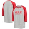 Youth Heathered Gray/Red Kentucky Derby Raglan 3/4 Sleeve T-Shirt