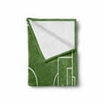 thumbnail image 2 of Teen Room Soft Flannel Fleece Throw Blanket, Soccer Field Grass Motif Stadium Game Match Winner Champion Sports Area, Cozy Plush for Indoor and Outdoor Use, 60" x 80", Fern Green White, by Ambesonne, 2 of 6