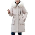 thumbnail image 2 of Bovxnpu Winter Coats for Women, Women's Down Jackets Solid Color Casual Plus Size Loose Cotton Coat Fall Winter Thickened Top Long Sleeve Warm Winter Clothing, 2 of 4