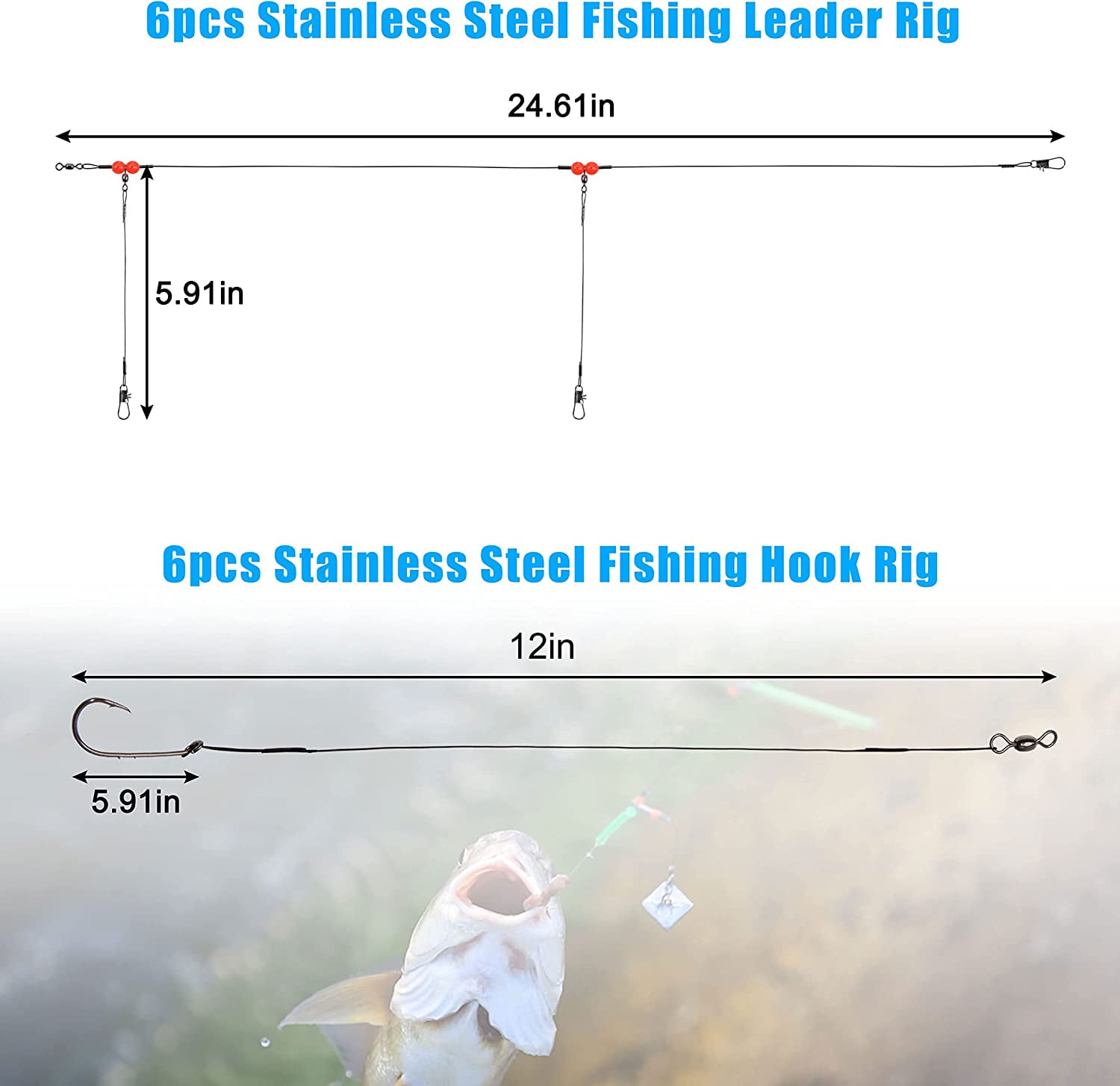 VanRolldex Surf Fishing Tackle Kit with Fishing Hooks Swivels