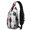 Multicolor Cat White Pattern, variant on Ninja Cat Yellow Pattern Sling Backpack, Cycling Sling Bag with Earphone Port, Breathable Padded Back Gift Ideas for Holiday Birthday Gifts