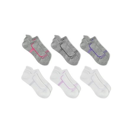 Fruit of the Loom Women's CoolZone Cotton Cushion No Show Tab Socks, 6 Pack
