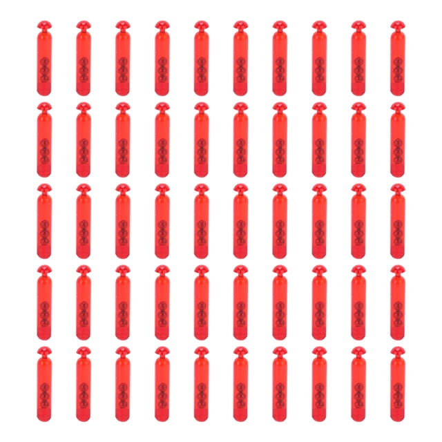 Fishing Soft Lure Glass Rattles Insert Tube, 50pcs/Lot Rattles Shake Attract Fly Tie Additional Weight For Baits Making Red