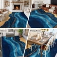 thumbnail image 6 of Navy Blue Large Area Rugs for Bedroom Living Room, Soft Non Slip Carpet Bedside Rug, Modern Abstract Luxury Golden Rectangular Floor Cover Kitchen Accent Rug 8'x10' for Dining Room/Office, 6 of 9
