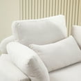 thumbnail image 6 of Aukfa 51" Oversized Accent Chair with Half-moon Storage Ottoman Set for Living Room, 5 Pillows, Linen, Beige, 6 of 9