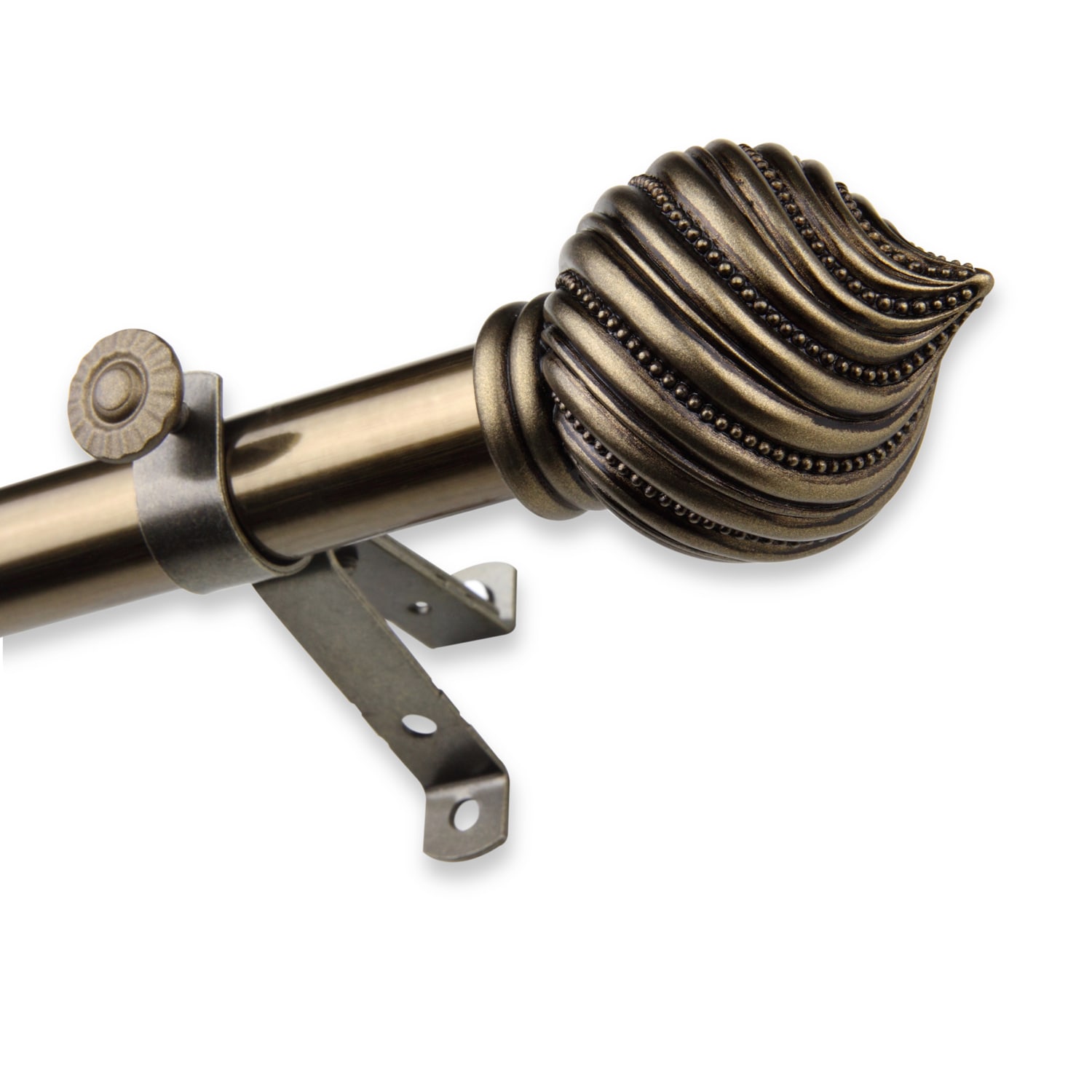 InStyleDesign Mya Adjustable Curtain Rod Antique Brass 120 to 170 inch