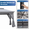 thumbnail image 4 of 10'x12' Outdoor Gazebo Tent with Double Roofs, Patio Gazebo with Mosquito Netting, Patio Canopy for Backyard, Garden, Lawn and Deck,Grey, 4 of 7