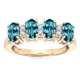 thumbnail image 2 of Star K� Genuine Blue Topaz Oval 5x3 4 Four Stone Band Ring, 2 of 9