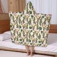 thumbnail image 5 of Beige Buffalo Skull Cactus Pattern Hooded Bath Towel，50"x30" for Ages 3 To 12 Kids, Quick Dry Lightweight Soft Microfiber Hood Beach Towel Cover Up for Kids, 5 of 7