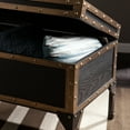 SEI Furniture Charles Travel Trunk Vintage Industrial Storage Coffee Table with Safety Hinges