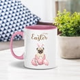 thumbnail image 2 of Easter Egg Pug Bunny Ear Welcome Spring Truck 11oz Accent Two-tone Mug Dog Lover Gifts Coffee Tea Cup - 12002, 2 of 5