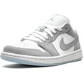 thumbnail image 4 of Women's Jordan 1 Low White/Wolf Grey-Aluminum (DC0774 105) - 7, 4 of 5