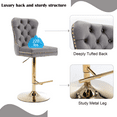 thumbnail image 2 of Round Kitchen High Bar Chairs with Golden Base Velvet Bar Stool Chair Height Adjustable from 27-35 Inch Counter Chair with Back Swivel Barstool with Footrest for Kitchen Dining Room (Set of 8), 2 of 9