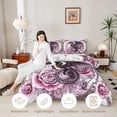 thumbnail image 3 of Erosebridal Teens Magical Dragon Full Size Comforter Sets 3 Pieces,Boys Girls Chic Floral Roses Bedding Sets,Black Pink,Black Reversible, 3 of 6