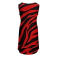 thumbnail image 4 of red zebra Sleeveless U-Neck Fake Two Piece Dress Women's summer skirt chic and elegant evening dress, 4 of 7