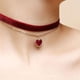 thumbnail image 3 of Collar de gargantilla roja para mujer, gargantilla ajustable de amor para niñas, gargantilla gótica de terciopelo, 3 of 3