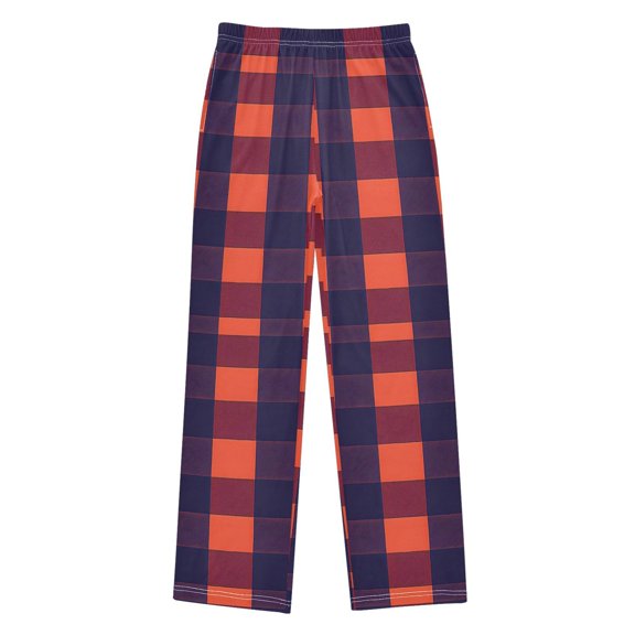 joogoo Orange Checkered Pajama Pants Pj Bottoms Sleepwear Lounge L