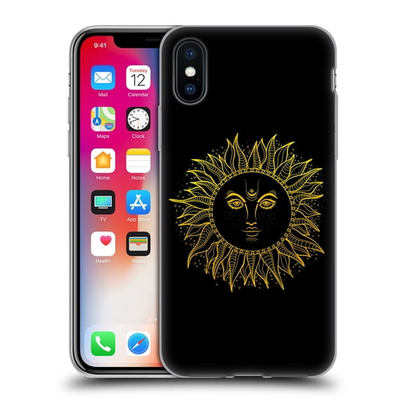 Head Case Designs Officially Licensed Haroulita Magick - Tarot - Mystical Sun Gold Soft Gel Case Compatible with Apple iPhone X / iPhone XS