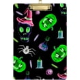 thumbnail image 2 of FMSHPON Halloween Neon Pumpkin Skull Spider Clipboard Hardboard Wood Nursing Clip Board and Pull for Standard A4 Letter 13x9 inches, 2 of 5
