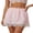 Pink, variant on Argulvti Women Satin Mini Skirts Casual Elegant Solid Color Lace Hem Skirt