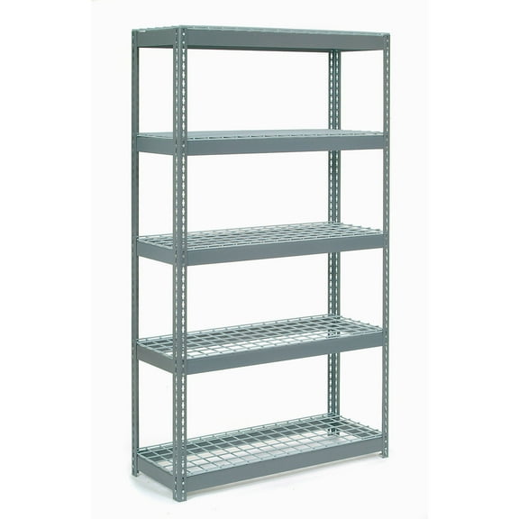 Global Industrial Extra Heavy Duty Shelving 48"W x 12"D x 60"H With 5 Shelves, Wire Deck, Gry