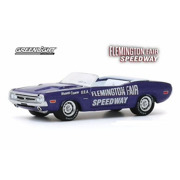 1971 Dodge Challenger Convertible, Flemington Fair Speedway Official Pace Car - Greenlight 30146/48 - 1/64 scale Diecast Model Toy Car