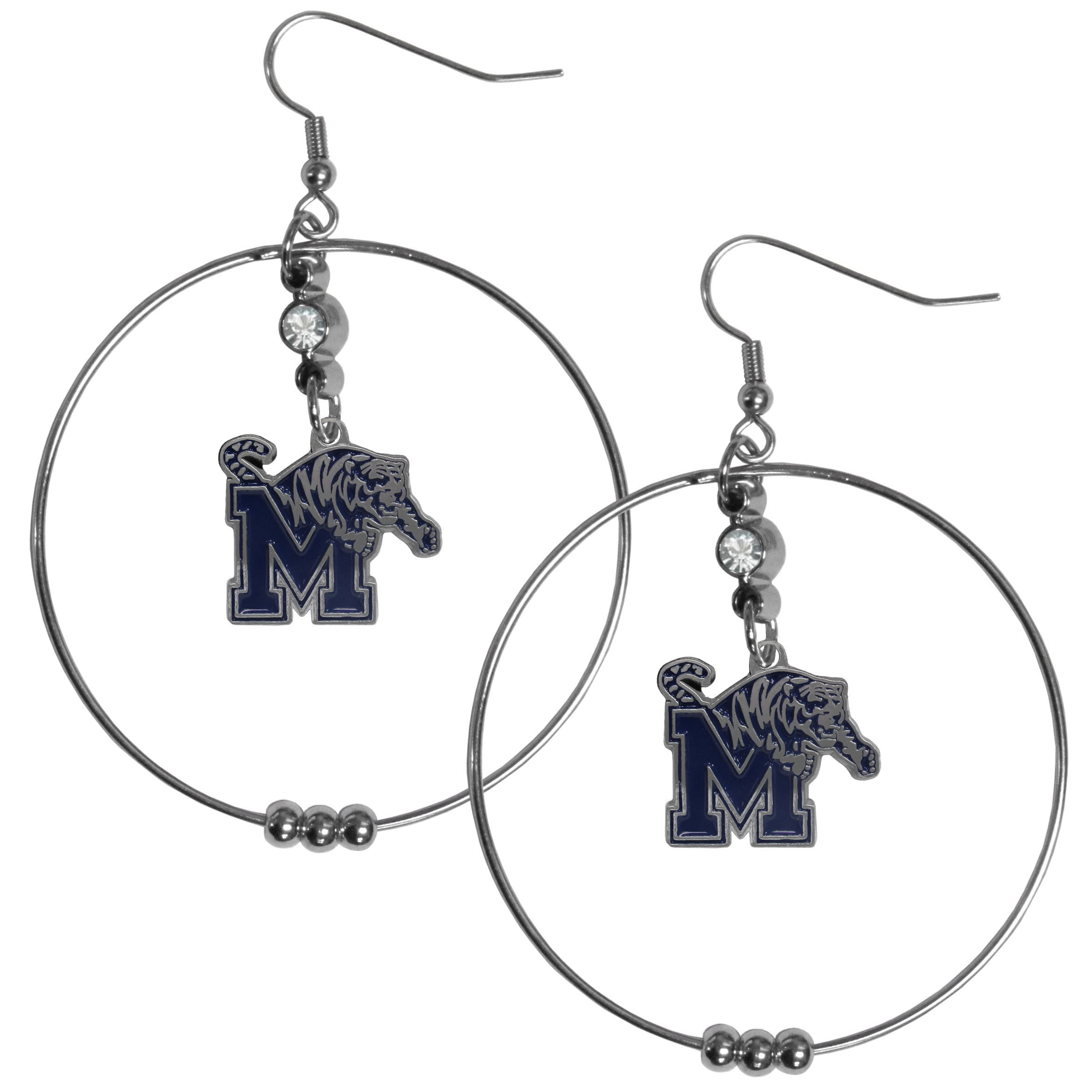 Memphis Tigers Round Earrings. 