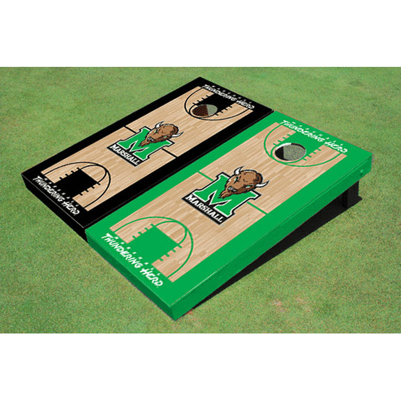 Marshall University Alternating Basketball Court Custom Cornhole Board