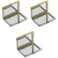 thumbnail image 4 of Set of 3 Double Sided Magnifying Rectangular Compact Mirrors Bubble Pattern (Gold & Silver), 4 of 4
