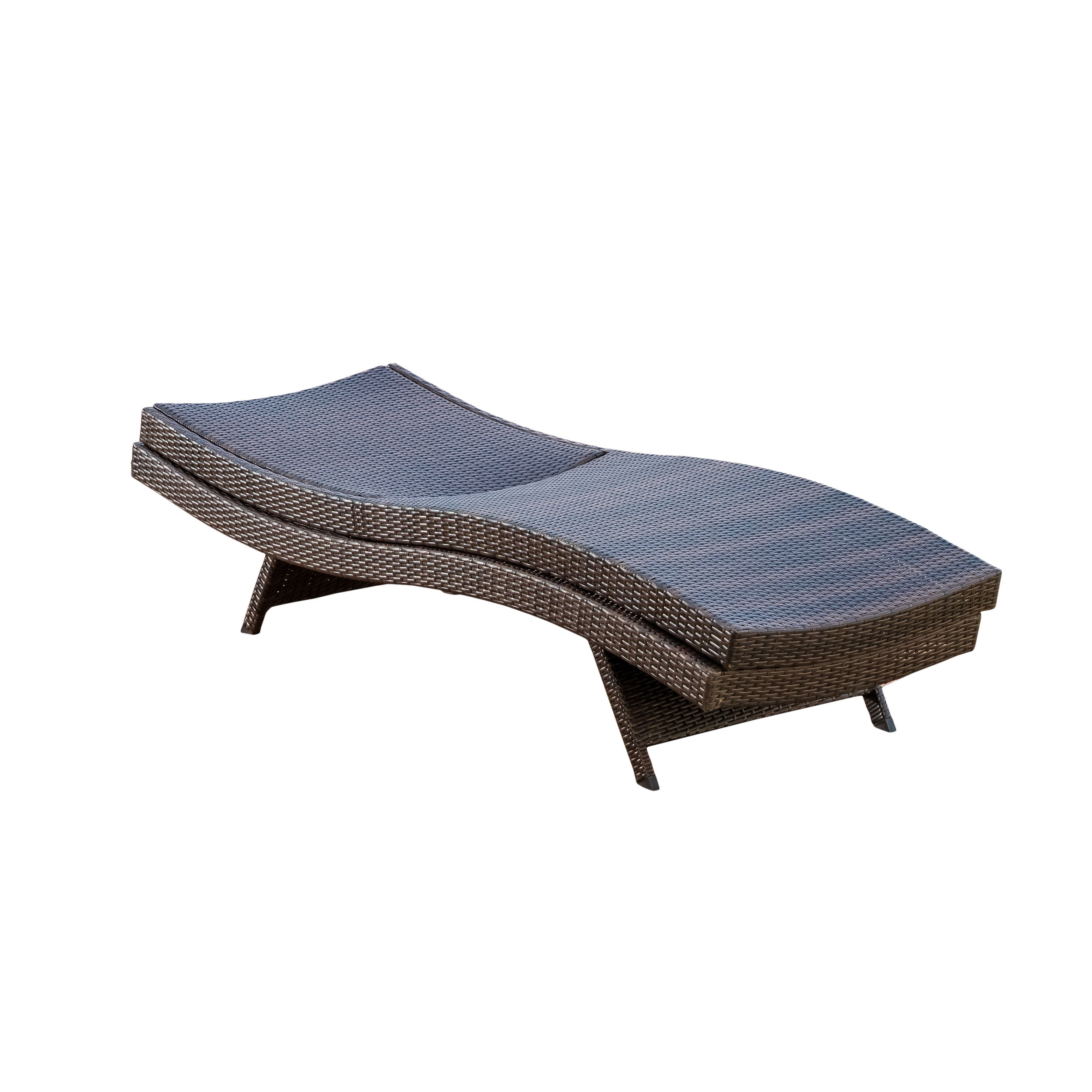 Hamlin Outdoor Wicker Chaise Lounge Chairs, Set of 2, Brown