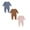 Pink 1PCS & Blue 1PCS & Brown 1PCS, variant on Baby Boys Girls Bodysuit Pajamas Romper Jumpsuit Thin Long Sleeves Romper Neutral Baby Clothes 3PCS