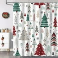 thumbnail image 3 of Christmas Shower Curtain, Christmas Tree Shower Curtain Set, Winter Shower Curtains for Bathroom, Xmas Tree Snowflake Bathroom Shower Curtain Sets, Shower Curtains Bathroom Decor 72x72 inch, 3 of 6