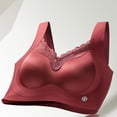 thumbnail image 4 of Njagoc3 Wireless Bras for Women V Neck Lace Floral Print Two Color Patching Fine Straps Everyday Bra, 4 of 6