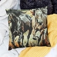 thumbnail image 2 of ,Black White Brown Galloping Horse Throw Pillow Covers for Adult,Farmhouse Animal Cushion Covers,Nature Exotic Nordic Decorative Accent Pillow Cases, 2 of 5