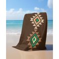 thumbnail image 4 of Brown Green Boho Beach Towels Oversized Super Absorbent, Vintage Southwest Abstract Geometric Lightweight Bath Towel Quick Dry Sets For Bathroom/Pool/Rv Camping/Beach Play/Gym Room/Picnic 35"x70", 4 of 8